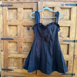 Free People Black corset style fit and flare dress viral dress sz m